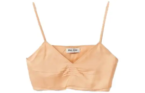 MIU MIU Camisoles Women's Yellow V Neck Moderate Other
