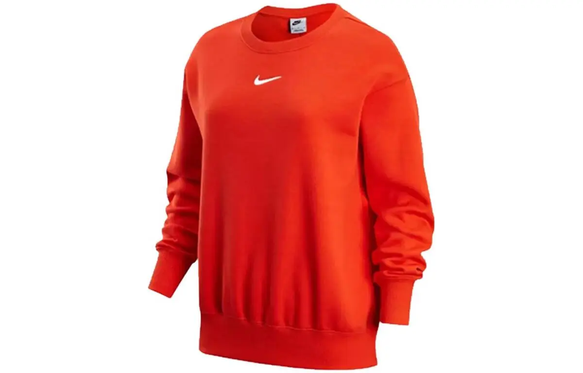 Nike Sweatshirts Women's Red Crew Neck Moderate Regular