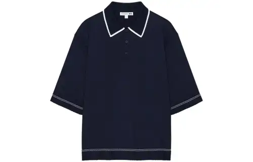 UNIQLO X JW Anderson Uniqlo Jw Anderson Co Branded Series Knitwear Women's Navy Blue Polo Collar Moderate A Line