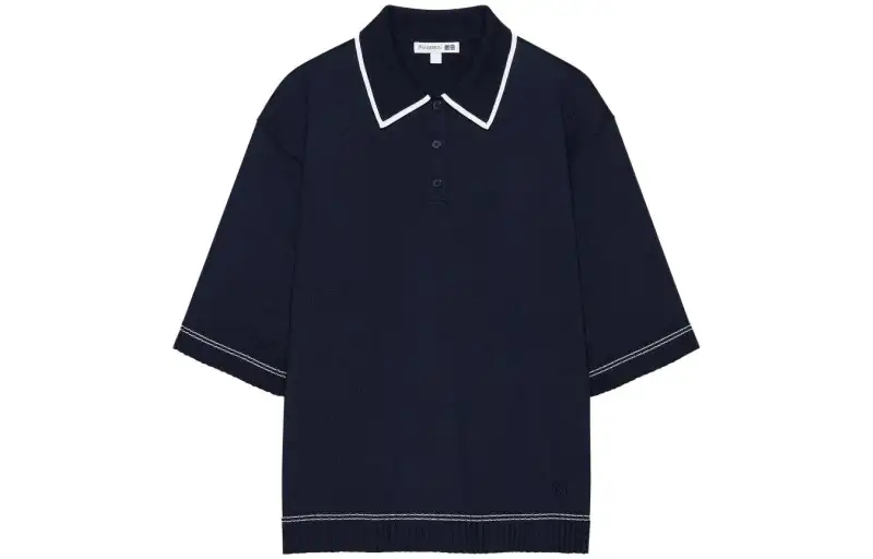 UNIQLO X JW Anderson Uniqlo Jw Anderson Co Branded Series Knitwear Women's Navy Blue Polo Collar Moderate A Line