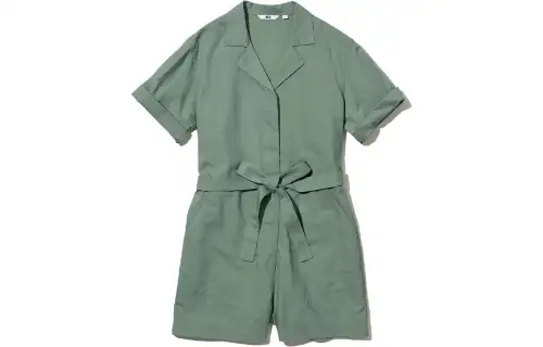 UNIQLO Bodysuits Women's Grass Green Lapel