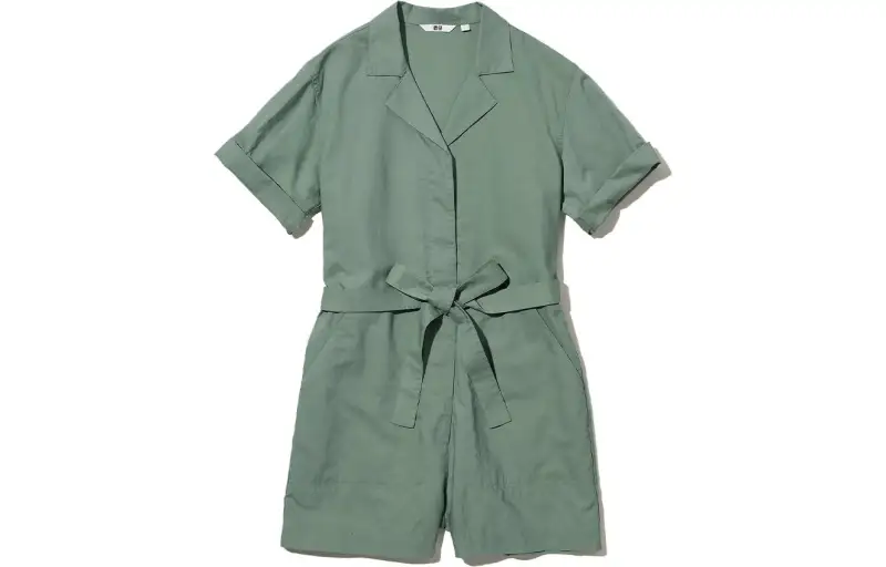 UNIQLO Bodysuits Women's Grass Green Lapel