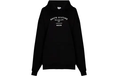 Vetements Sweatshirts Women's Black Hooded Moderate Regular
