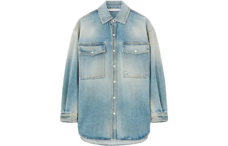PALM ANGELS Palm Embroidered Buttoned Denim Shirt