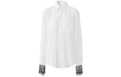 Burberry Logo patch Layered Silk Shirt
