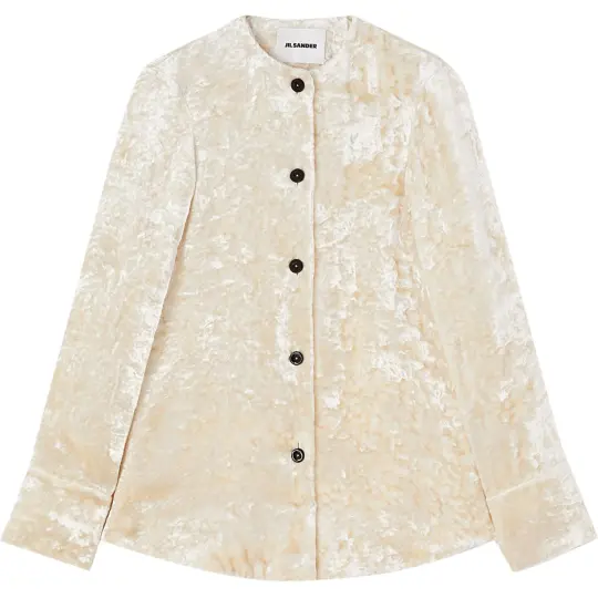 Jil Sander long-sleeve crushed-velvet shirt