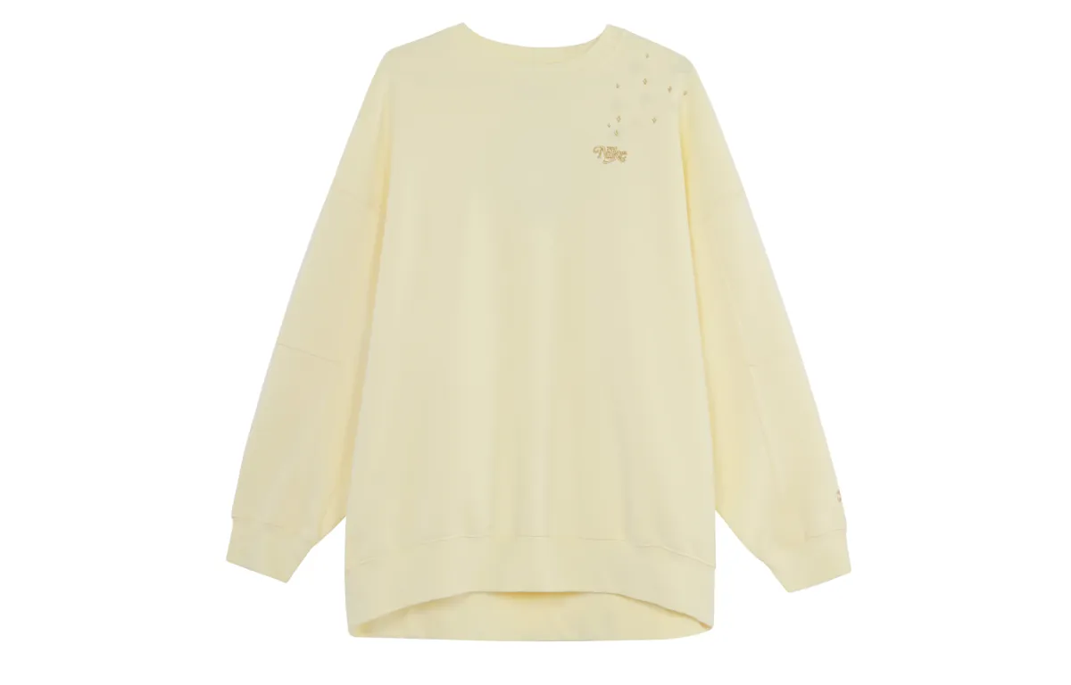 Nike Women'ss Fleece Crewneck Long-Sleeve Sweatshirt Yellow