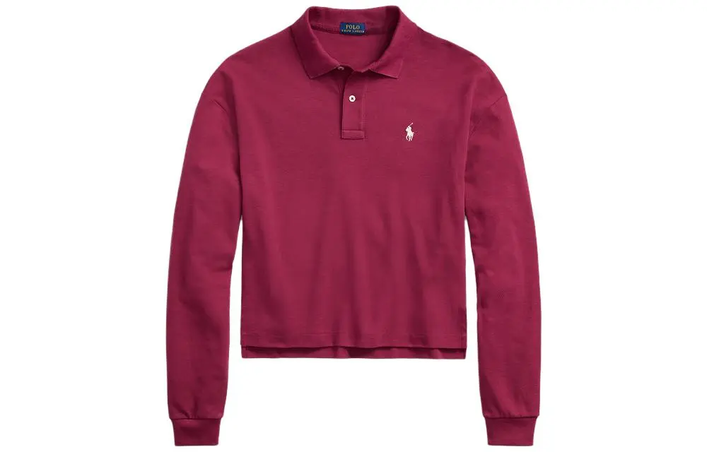 Polo Ralph Lauren FW22 Polo Shirt Slightly Cropped Straight Fit Women's Fuchsia