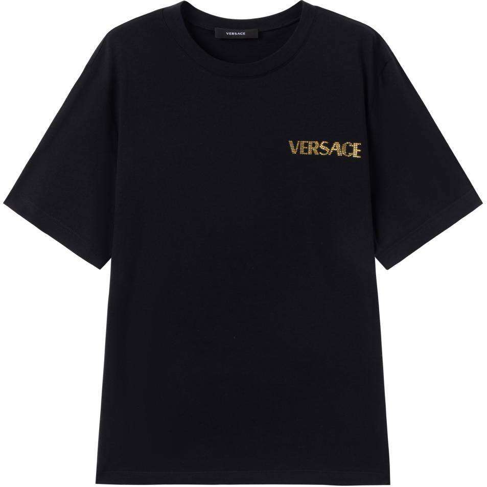 Женская футболка Versace (черная)