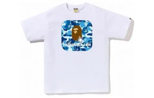 Bape Abc Camo Bape Online Abc Tee White/Blue