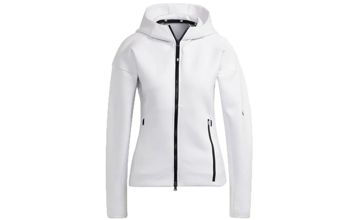Adidas Jackets Women's White Hooded Moderate Other