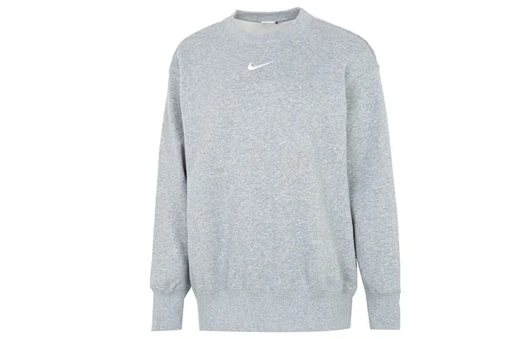 Nike W Nsw Phnk Flc 0S Crew Pullover Sweatshirt Gray