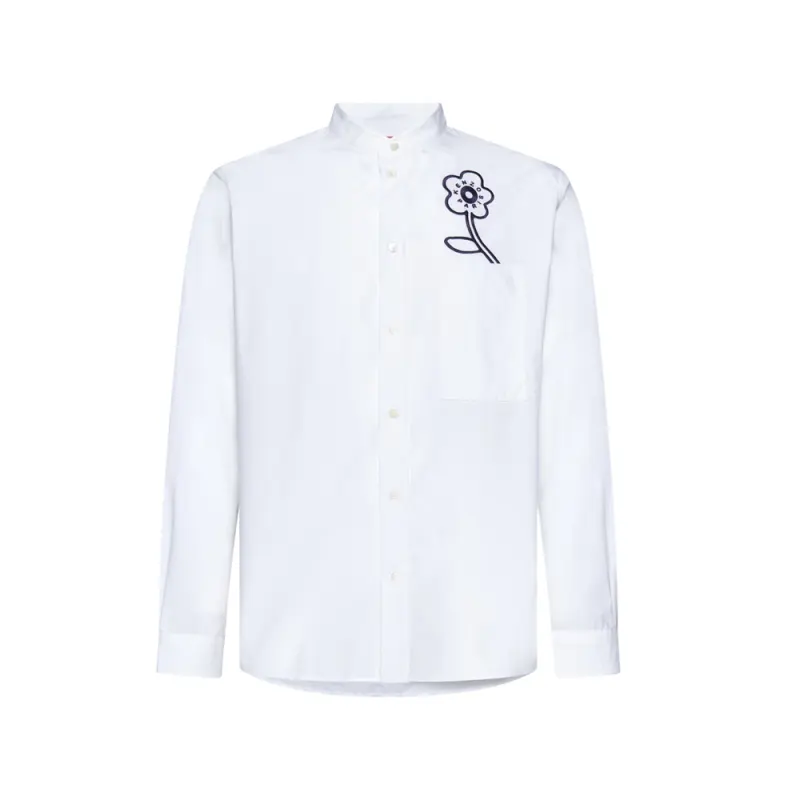 【Previous Season】floral-embroidered cotton shirt