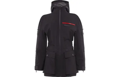PRADA Jackets Women's Black Hooded Moderate Other