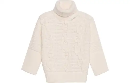 HERMES Knitwear Women's Ivory Turtleneck Moderate Other