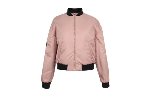 KENZO Jackets Women's Light Pink Baseball Collar Moderate Other