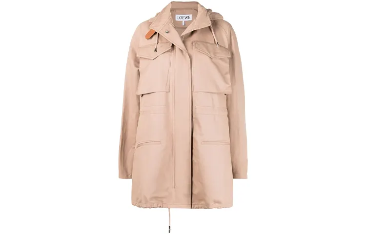 LOEWE Jackets Women's Brown Hooded Moderate Other