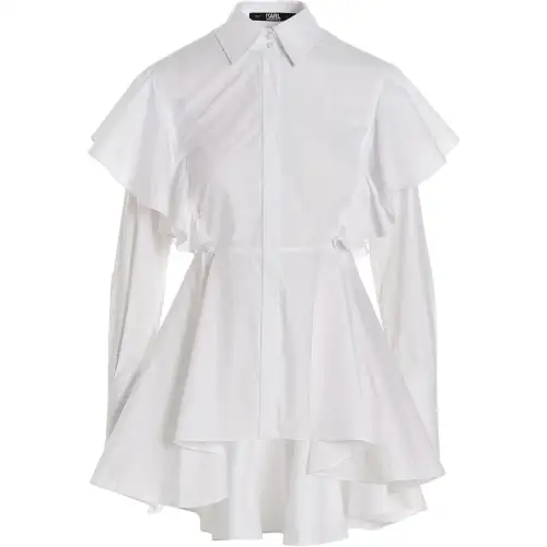 【Previous Season】ruffled organic-cotton shirt