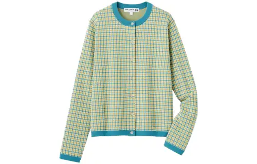 UNIQLO X INES DE LA FRESSANGE UNIQLO X Ines De La Fressange Knitwear Women's Lake Blue Crew Neck Moderate Cardigan