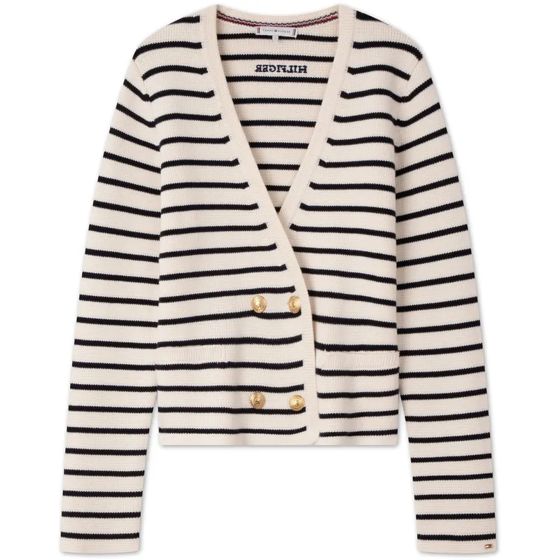 Tommy Hilfiger Knitwear Women's Beige White Black Stripes