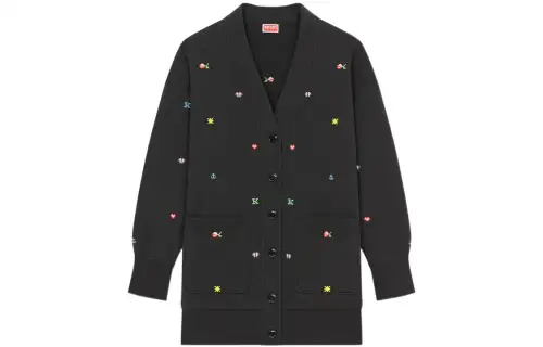【Previous Season】graphic-embroidered jersey cardigan