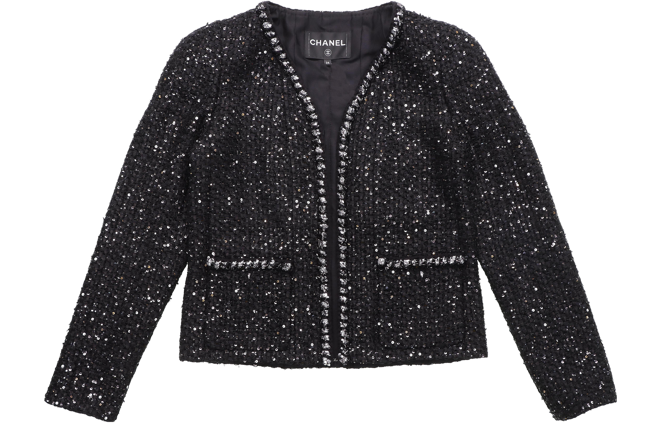 Женская куртка Chanel из твида (черная)