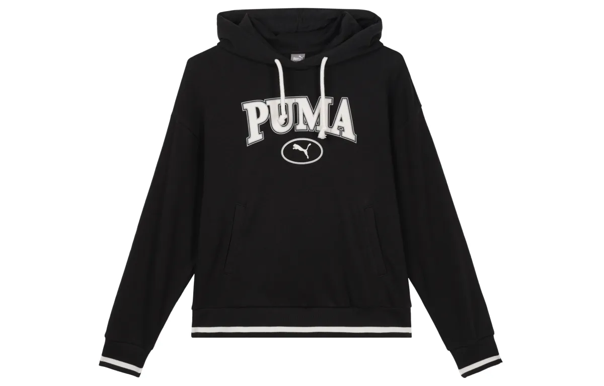 PUMA Sweatshirts Women's Black Hooded Moderate Regular
