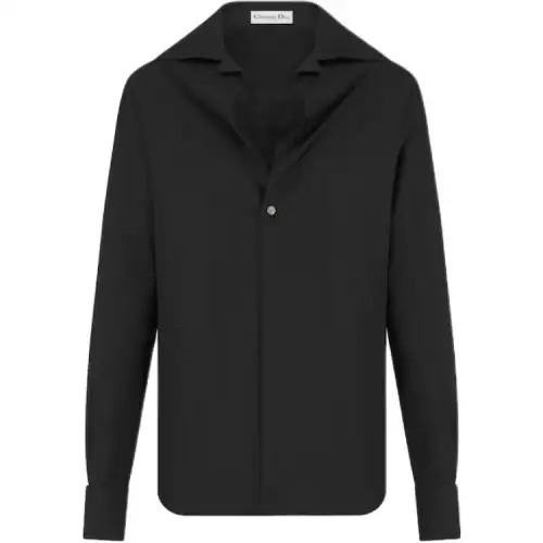 DIOR FW24 Black Cotton Poplin Shirt Women's Black