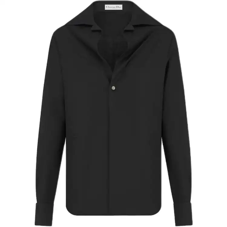 DIOR FW24 Black Cotton Poplin Shirt Women's Black