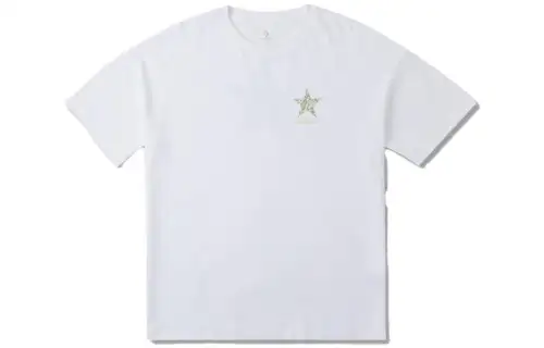 Converse T Shirts Women's White Crew Neck Moderate Straight Fit
