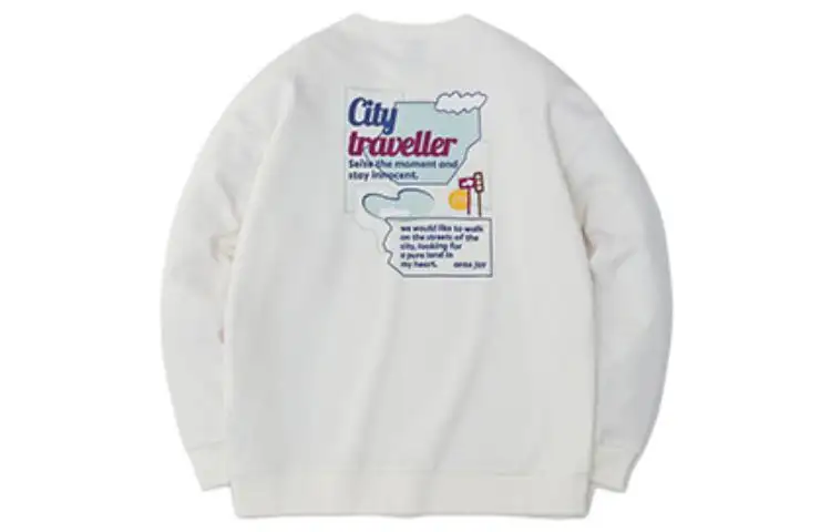 ANTA Sweatshirts Women's White Crew Neck Thickened Regular