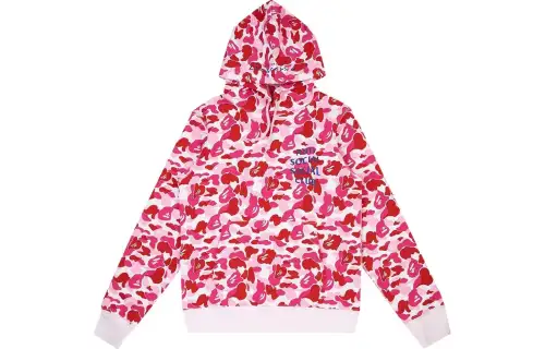 A BATHING APE X Anti Social Social Club Abc Camo Pullover Hoodie 'Pink'