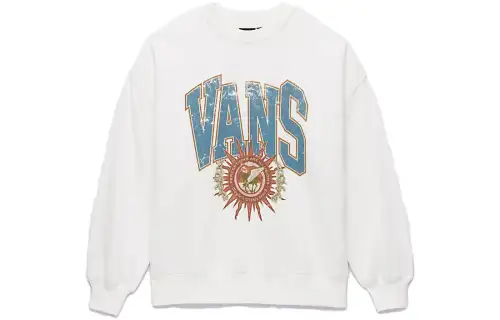 Vans Sweatshirts Women's White Crew Neck Moderate Regular