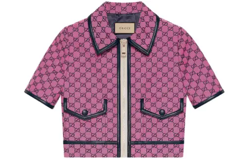 GUCCI Jackets Women's Pink Lapel Moderate Other