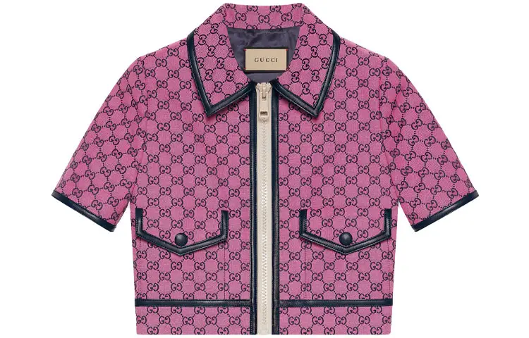 GUCCI Jackets Women's Pink Lapel Moderate Other