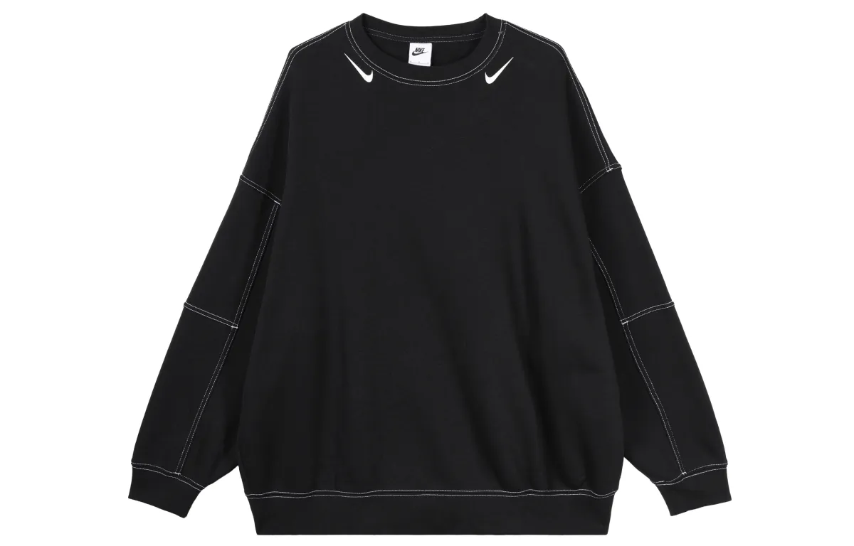 Nike Sweatshirts Women's Black Crew Neck Moderate