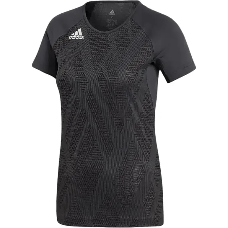 Adidas T-Shirts Women's Black Crew Neck Moderate Straight Fit