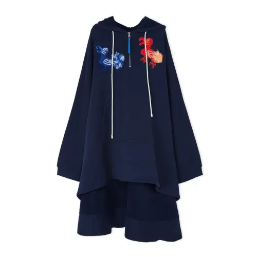 LOEWE Sweatshirts Women's Dark Blue Hooded Moderate Regular