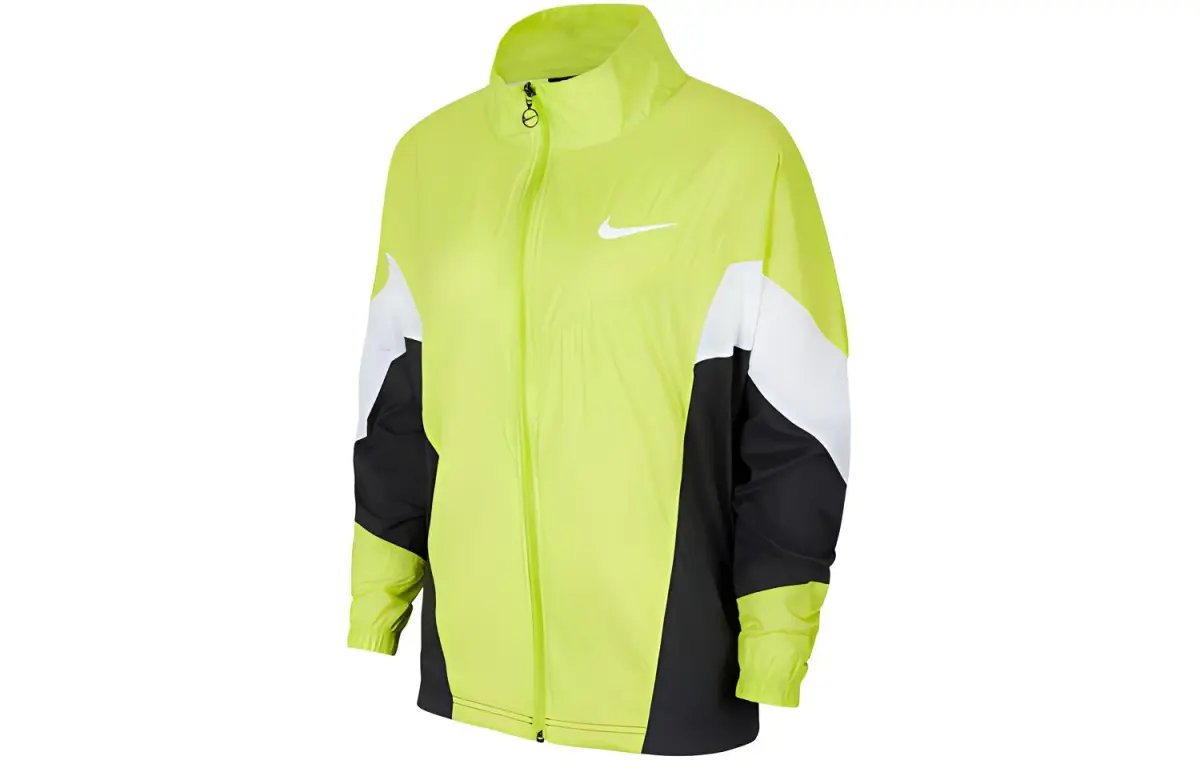 Nike Jackets Women's Green Stand Collar Moderate Straight Fit