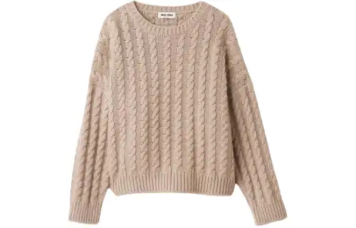 MIU MIU Chunky Cable Knit Cashmere Jumper
