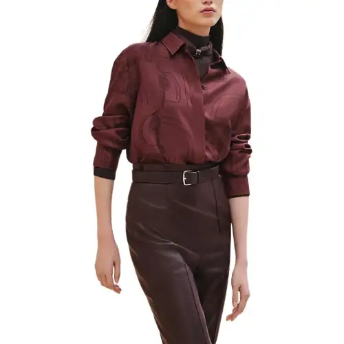 HERMES FW24 Shirt Women's Burgundy