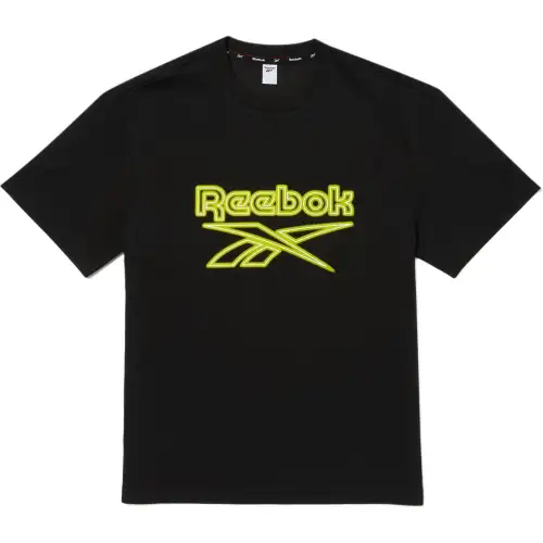 Reebok T Shirts Women's Black Crew Neck Moderate Straight Fit