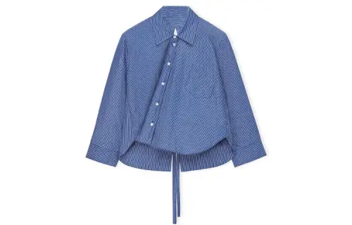 LOEWE Shirts Women's Marine Blue Lapel Moderate Other