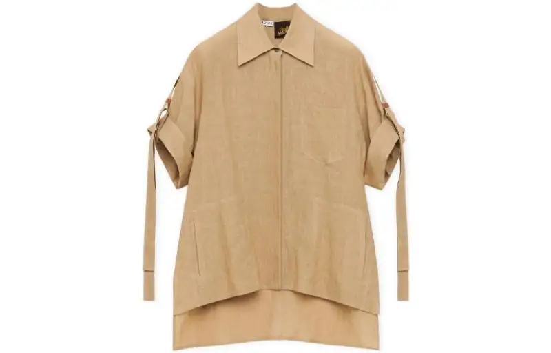 LOEWE Shirts Women's Khaki Pointed Collar Moderate Other