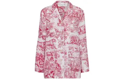 DIOR Shirts Women's Pink Square Collar Moderate Shirt