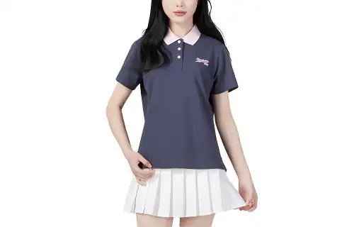 Skechers Colorful Polo Shirts Women's Gray/026R Polo Collar Moderate Straight Fit