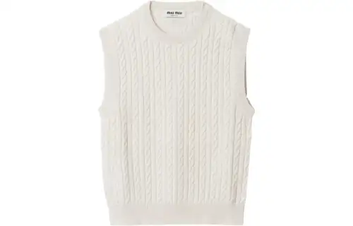 MIU MIU Knitwear Women's White Crew Neck Moderate Other