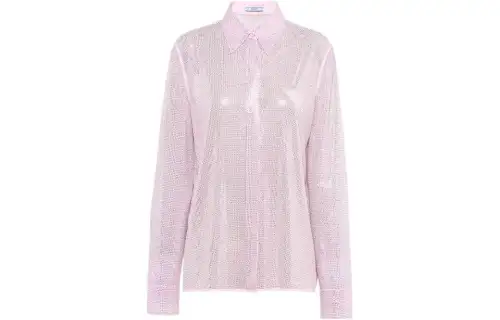 PRADA Shirts Women's Pink Pointed Collar Moderate Other
