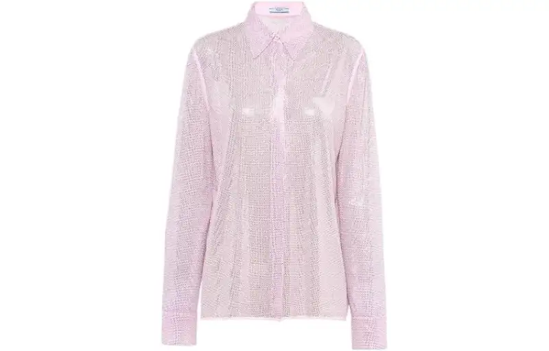 PRADA Shirts Women's Pink Pointed Collar Moderate Other