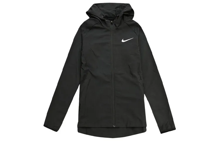 Nike Jackets Women's Black Hooded (Non-detachable) Moderate Straight Fit
